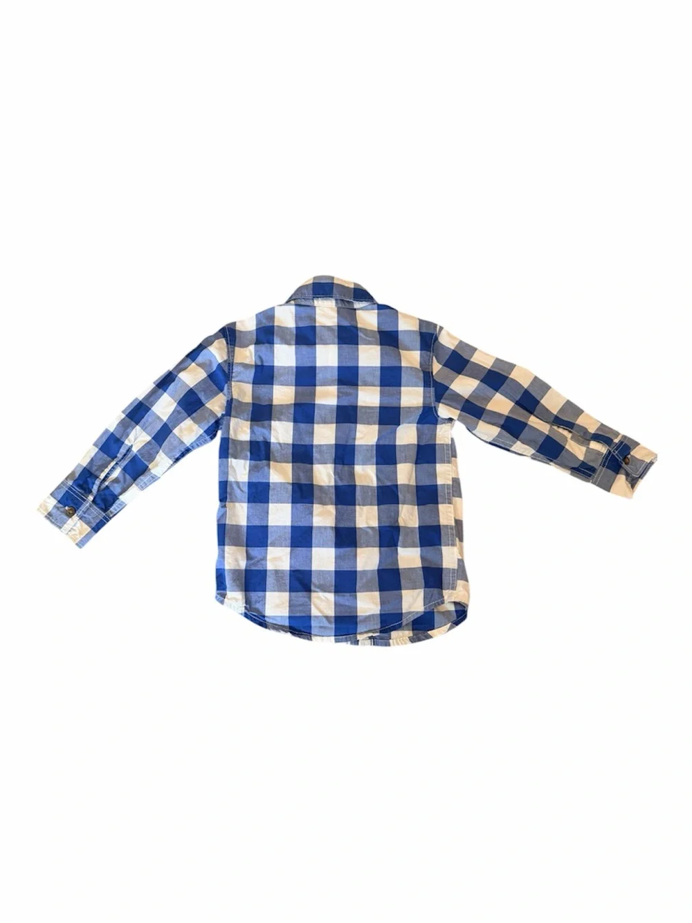 Blue and White Plaid Button-Down Shirt for Toddler